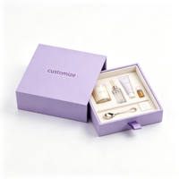 Boîte cadeau de luxe personnalisée avec logo, emballage rigide violet avec insert en velours pour bougie, diffuseur de parfum, aromathérapie, vente en gros