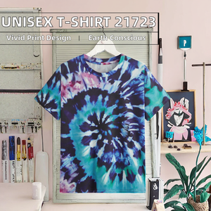 T-shirt unisexe Vithas Industry 100 % coton, coupe longue et ample, sportif, avec tissu tissé imprimé numériquement teint en fil 260g - Product Image 2