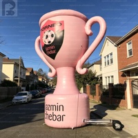 Trophée publicitaire gonflable géant de 5 m avec logo personnalisé rose lumineux pour compétition sportive/activation de marque