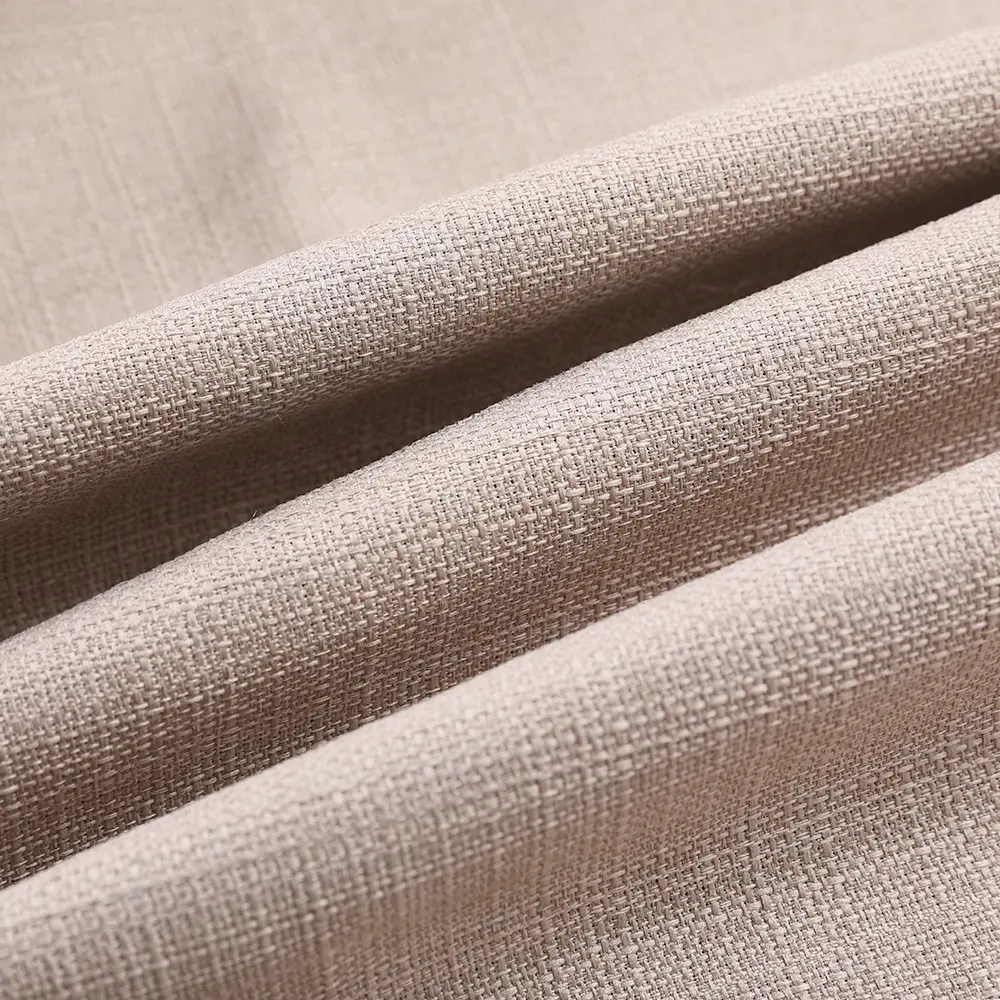 Vải Cotton Polyester 100 Vải Dệt Gia Dụng Rèm Nhuộm Sợi Trơn Dobby Màu Be Vải Dệt Thoáng Khí Để Bọc Ghế Sofa