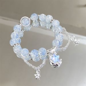 Pulsera de cuentas de cristal craquelado INS Fantasy Popcorn con dije de estrella, color degradado, para niñas y mujeres, pulseras de la amistad, regalo de joyería - Product Image 5