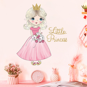 Adesivi murali rosa piccola principessa, decorazioni creative per il soggiorno delle bambine, adesivi decorativi autoadesivi, carta <span class=keywords><strong>da</strong></span> parati per la <span class=keywords><strong>cameretta</strong></span> dei bambini - Product Image 1
