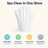 Gants de toilettage pour animaux de compagnie, lingettes jetables pour chiens et chats, désodorisants, sans alcool, non parfumés, imperméables, pour le nettoyage des poils, spa, lot de 6, portables