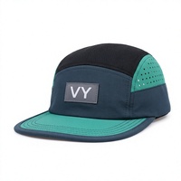 Casquette de course à 5 panneaux avec perforations découpées au laser et logo personnalisé, imperméable, casquette de performance à 5 panneaux