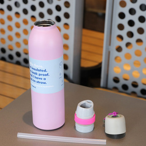 Bouteille isotherme portable en acier inoxydable couleur macaron 520 ml 700 ml avec sangle et poignée - Product Image 4