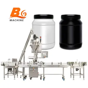 Factory automatic spice coffee powders sealing capping packing line protein powder filling machine