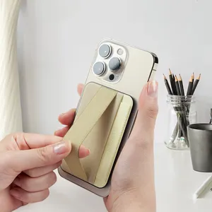 Telefone Grip Titular do cartão de crédito com Flap Seguro Stick-On Carteira como Finger Phone Strap Adhesive ID Card Case para iPhone Case