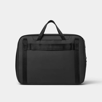 Custom Logo Black Computer Briefcase Wholesale Laptop Bag with Zippered Compartments Dual Handles and Shoulder Strap for Travel