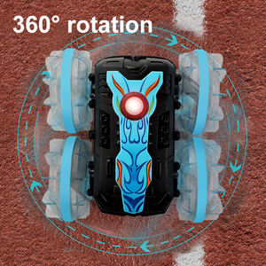 Nouveauté : Voiture RC amphibie 2,4 G anti-interférence avec lumières, étanche 360° °   Voiture de cascade rotative pour enfants et adultes - Product Image 6