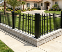 Clôture de jardin en acier galvanisé à chaud avec pointes décoratives en aluminium, idéale pour la décoration du périmètre des villas et des zones périurbaines (avant et arrière).