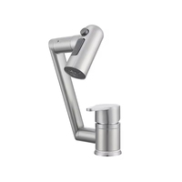 Robinet de lavabo mural moderne de luxe en laiton brossé avec capteur tactile, cartouche céramique, finition chromée, 1 poignée, mitigeur de salle de bain