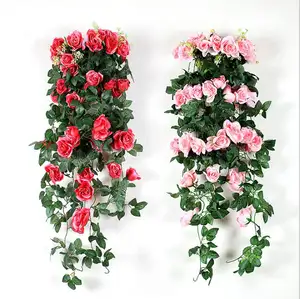 AAA235 Hoa Trang Trí Đám Cưới Dây Leo Cành Cây Hoa Lá Trang Chủ Giáng Sinh Trang Trí Nhân Tạo Nhựa Rose Mây