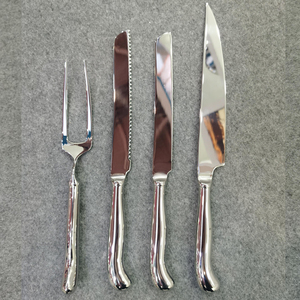 DF910 In Stock Polished Stainless Steel <b>Carving</b> <b>Set</b> with <b>Fork</b> <b>and</b> <b>Knives</b> for Household Dining - Product Image 1