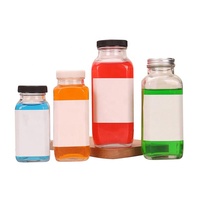 Vente en gros de bouteilles de boisson en verre transparentes créatives de 350 ml et 500 ml avec logo personnalisé, bouteille à jus et à thé réutilisable avec couvercle en aluminium