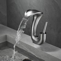 Robinet de lavabo haut de gamme en cuivre, design moderne et minimaliste, à monter sur le plan, monotrou, avec finition en peau de serpent et design esthétique en céramique