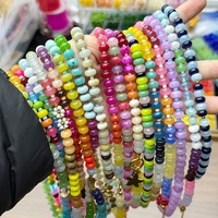Collier d'été coloré en perles de pierres précieuses faites à la main, collier de perles rondes en pierre naturelle avec fermoir marin pour porte-breloques