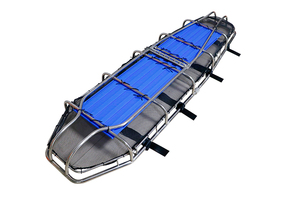 Camilla de cesta de acero inoxidable de alta resistencia con base de malla y correas de seguridad, arena de rescate de emergencia para uso en ambulancia de montaña - Product Image 2