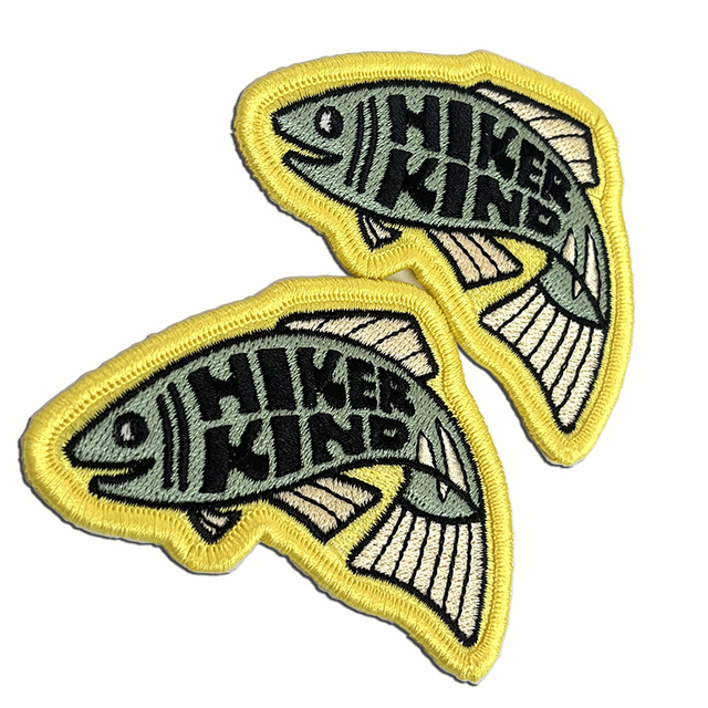 Customized Small Fish Shaped Lock Edge Embroidered Patches, Clothing Embroidered Decorative Badges