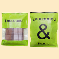 Sac à fermeture éclair en papier kraft mat imprimé avec logo personnalisé, emballage composite en plastique pour vêtements, pochette pour vêtements de boutique et t-shirts