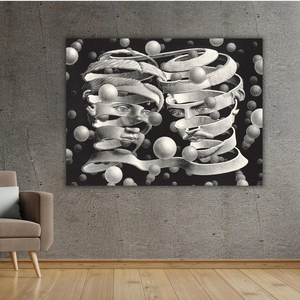 Impresión en Lienzo de Pared con Ilusión Óptica Surrealista Retro, <span class=keywords><strong>Arte</strong></span> Clásico Abstracto Esférico en Blanco y Negro, Póster Decorativo para Pared del Hogar - Product Image 3
