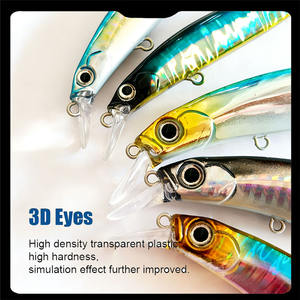 Leurre dur en plastique ALPHA OEM/ODM 80mm Minnow coulant avec revêtement haute brillance et yeux 3D pour la pêche <span class=keywords><strong>au</strong></span> bar et <span class=keywords><strong>au</strong></span> brochet - Product Image 2
