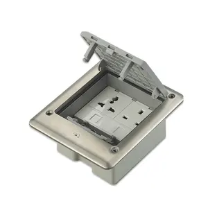 IP66 Watertight Waterproof Stainless Steel Power or Data Floor Box for Raised Or Concrete Floor