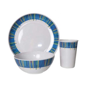 Venta al por mayor de China fabricante de encargo de la cena moderno diseño OEM patrón azul de <span class=keywords><strong>melamina</strong></span> náutica <span class=keywords><strong>vajilla</strong></span> placa - Product Image 1