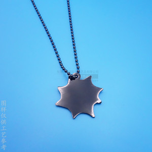 Collier avec logo de dessin animé en alliage de zinc couleur nickel noir, bijoux pour enfants, forme géométrique, chaîne extensible de 10 cm, directement de l'usine - Product Image 3
