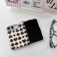 Coque de téléphone magnétique pliable avec motif cœur de poker pour iPhone 18, texture cuir anti-chute et agréable au toucher