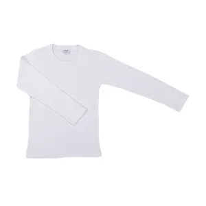 High Quality Sweat Proof 100% Cotton Long Sleeve Interlock Boys Undershirt For Export