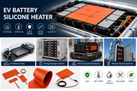 Coussin chauffant en silicone flexible pour batterie au lithium, élément chauffant en silicone pour la gestion thermique des batteries au lithium des véhicules électriques