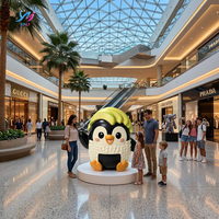 Sculpture de pingouin en fibre de verre personnalisée et durable - Décoration artistique extérieure résistante aux intempéries avec finition brillante pour jardins et cadeaux de fêtes