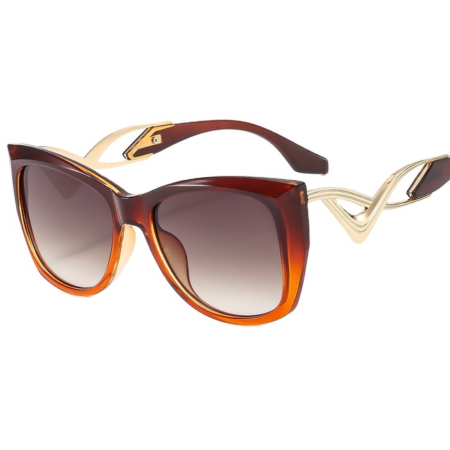 New Trend Cat-Eye Sunglasses Shades Sunglasses Premium Curvy Temple Fashion Fit Over Female Sunglasses