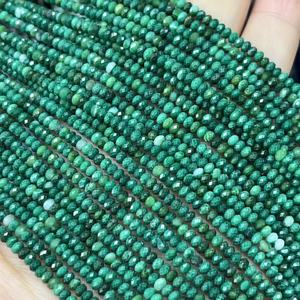 <span class=keywords><strong>Giada</strong></span> Africana 3x4mm Sfaccettata a Rondella <span class=keywords><strong>Colore</strong></span> Smeraldo Pietra <span class=keywords><strong>Naturale</strong></span> Mini Perline Piccole per Creazione Gioielli Collana Circa: 380mm/filo - Product Image 2