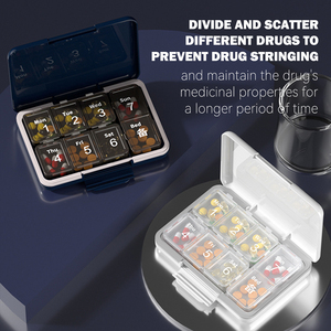 กล่องจัดยาแบบพกพา 7 วัน ชั้นเดียว ทำจากพลาสติก ABS ขนาดเล็ก พร้อมกล่องเก็บของพกพา จัดยาสำหรับ 1 สัปดาห์ - Product Image 5