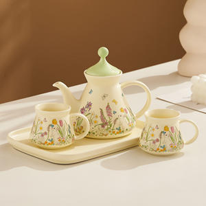 Ensemble de tasses à café et à thé de luxe pour la maison, emballage cadeau, style campagnard mignon, ensemble tasse et assiette pour la maison - Product Image 3