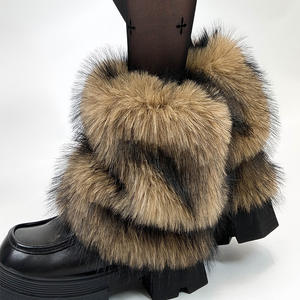 Calzini larghi di pelliccia per le donne Y2k Spice ragazze doppio strato dimagrante maniche eleganti Insta caldo caldo caldo invernale spesse scaldamuscoli - Product Image 5