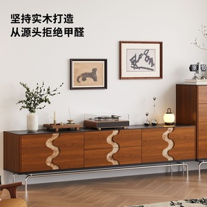 Living Room Set Solid Wood TV Cabinet Boxwood Color Durable Furniture For Home Apartment - Product Image 3