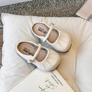 Flat Sandals For Girls Off White Apricot Silver One Size Solid Color Slip On Style - Product Image 3