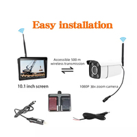 Système DVR professionnel avec caméra arrière et avant sans fil 30x zoom, écran 10,1 pouces AHD 1080P, boîtier de commande au pied en métal, étanche, vision nocturne