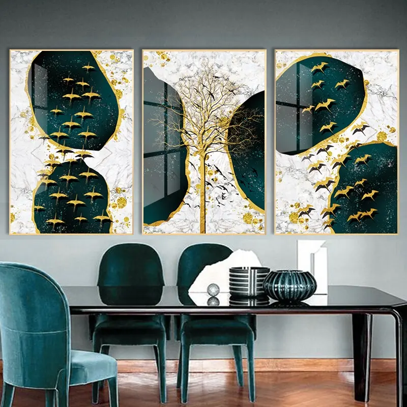Abstract Wall Prints Modern Style Wall Decor Artwork Print Unique Pictures on Acrylic Board Framed Paintings for Living Room