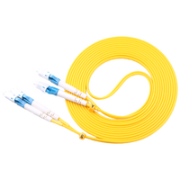 Kabel Patch Fiber 1m (3ft) 2 Serat LC UPC Duplex ke LC UPC Duplex Single Mode (OS2) Riser (OFNR) 2.0mm Berpelindung Rapat Kuning