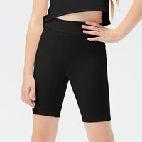 Pantalon de danse très élastique pour filles, short de yoga et de course respirant pour enfants, taille élastique, en Spandex/Nylon, motif uni 1