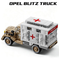 Bloques de Construcción de Camión Opel Blitz Militar de la Segunda Guerra Mundial, Plástico ABS, Modelo de Ensamblaje DIY, Juguete Educativo de Construcción
