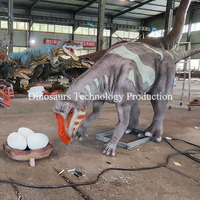 Modèle de dinosaure robot animatronique réaliste et interactif, décoré pour zone de jeux sableuse, modèle Maiasaura à vendre