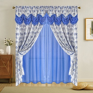 Hot-Bán Thêu Vải Rèm Cửa Sang Trọng Hoa Rèm Bộ Bán Màn In Rèm Cửa Và Vải Vằn Sử Dụng Cho Phòng Ngủ - Product Image 6