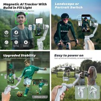 L7C Pro 3 pour stabilisateur de cardan avec suivi IA du visage, pliable, anti-tremblement, télécommande sans fil pour téléphone et iPhone Android, vidéo Vlog