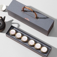 Boîte cadeau en papier spéciale vide personnalisée en gros avec 12 petites boîtes, boîte rigide de luxe avec poignée pour l'emballage du thé