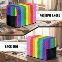 Housse de machine à coudre matelassée personnalisée Gay avec motif arc-en-ciel (version lavande), pour le rangement des machines à coudre domestiques