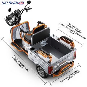 Triciclo Eléctrico Ligero para el Hogar, de Doble Uso para Pasajeros y Carga, Vehículo Seguro con Carga Eléctrica - Product Image 2